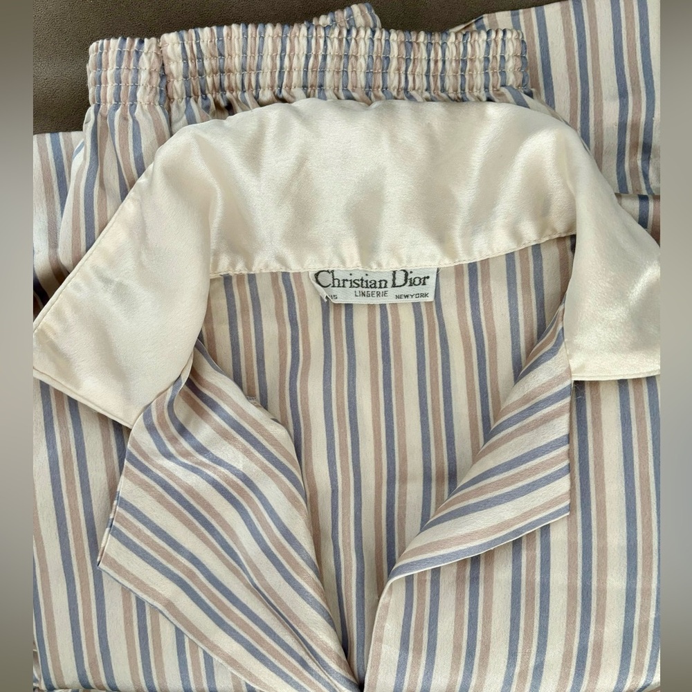 Dior Vintage 80’s Striped Pajama Set